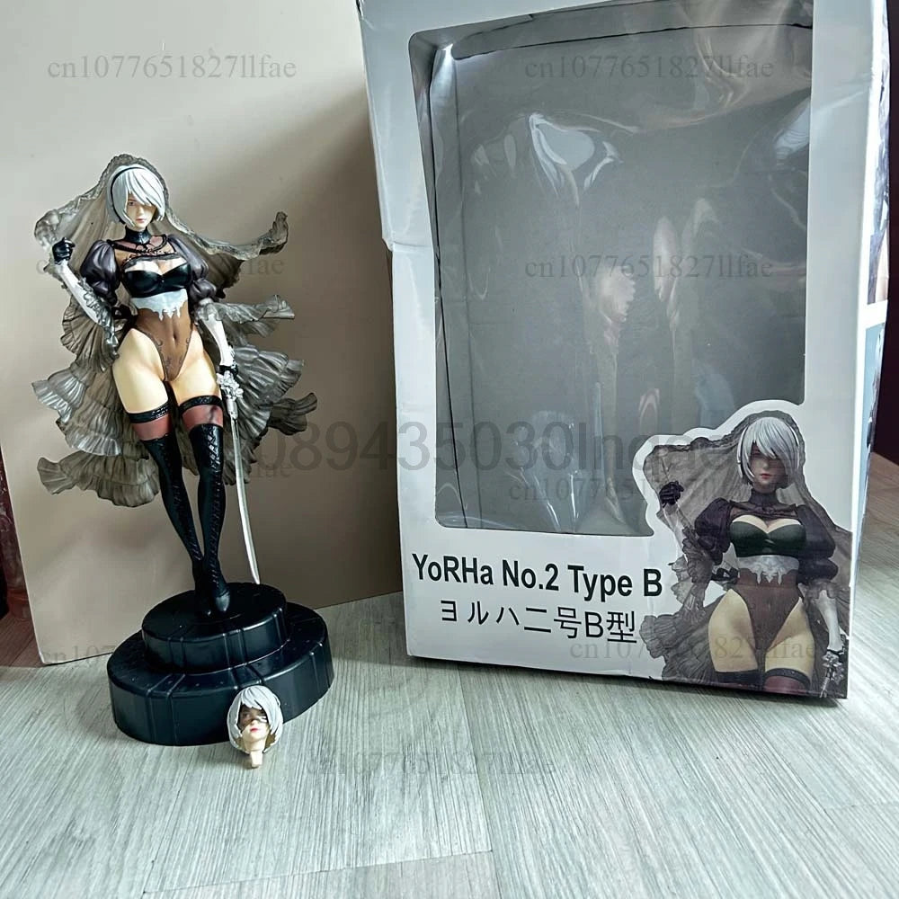 Anime Figure NieR:Automata YoRHa No.2 Type B 2B Wedding Action Figure Model Toys Cool Doll Joint Movable Doll Birthday Present