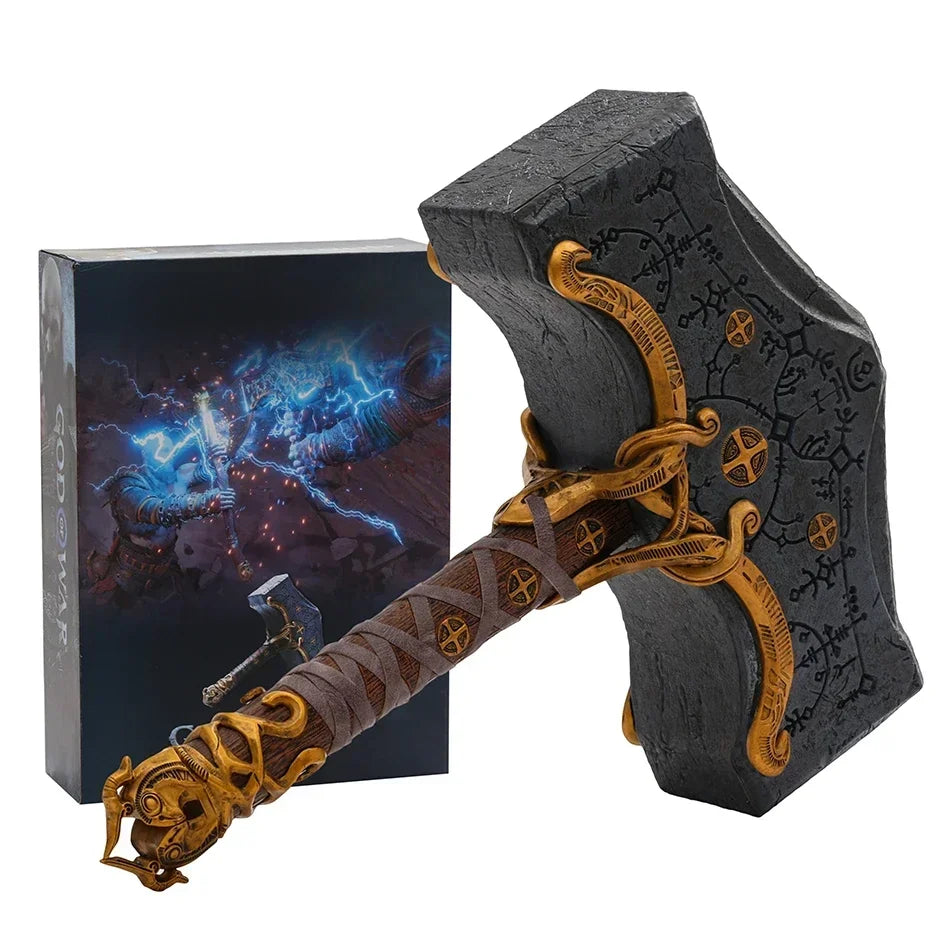 God of War 5 Ragnarok Kratos Hammer Collector's Edition Figure Figurine Model Statue 29x39cm