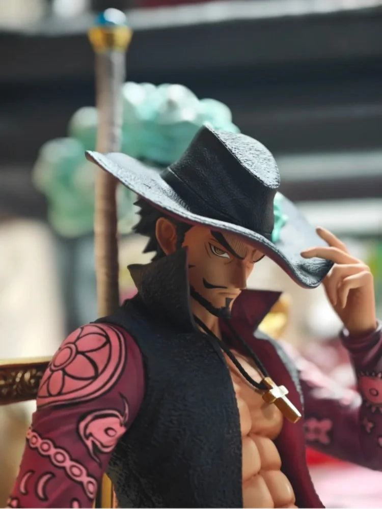 28cm One Piece Anime Figure Toy Dracule Mihawk Gk Action Figure Model Collection Hot Blooded Comic Boy Birthday Gift