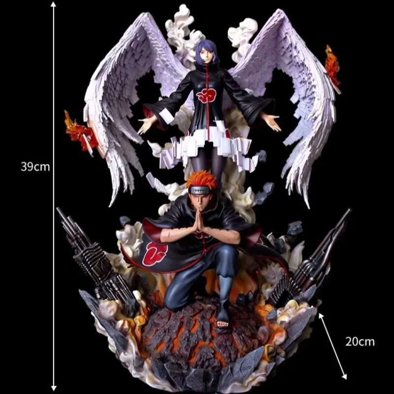 39cm Akatsuki Konan Pain NARUTO Animation Peripherals Peace PVC Model Large Statue Craft Ornaments Figure Cool Toy Collections