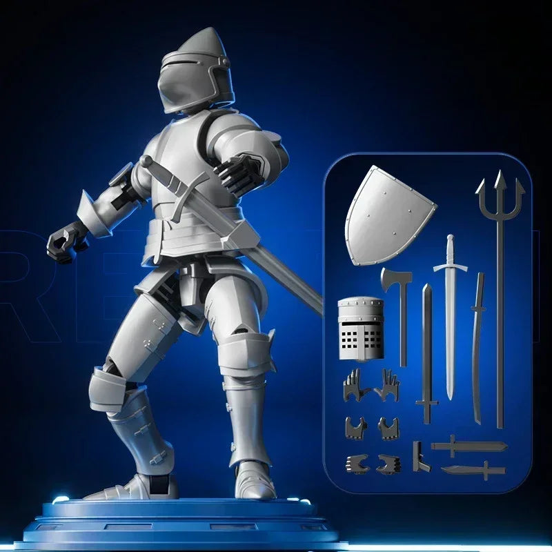 Ritter-Actionfigur Paladin 13 Gelenkiger beweglicher Formwandlungsroboter 3D-gedruckte Schaufensterpuppe Charakter Bausatz Spielzeug Kindergeschenke