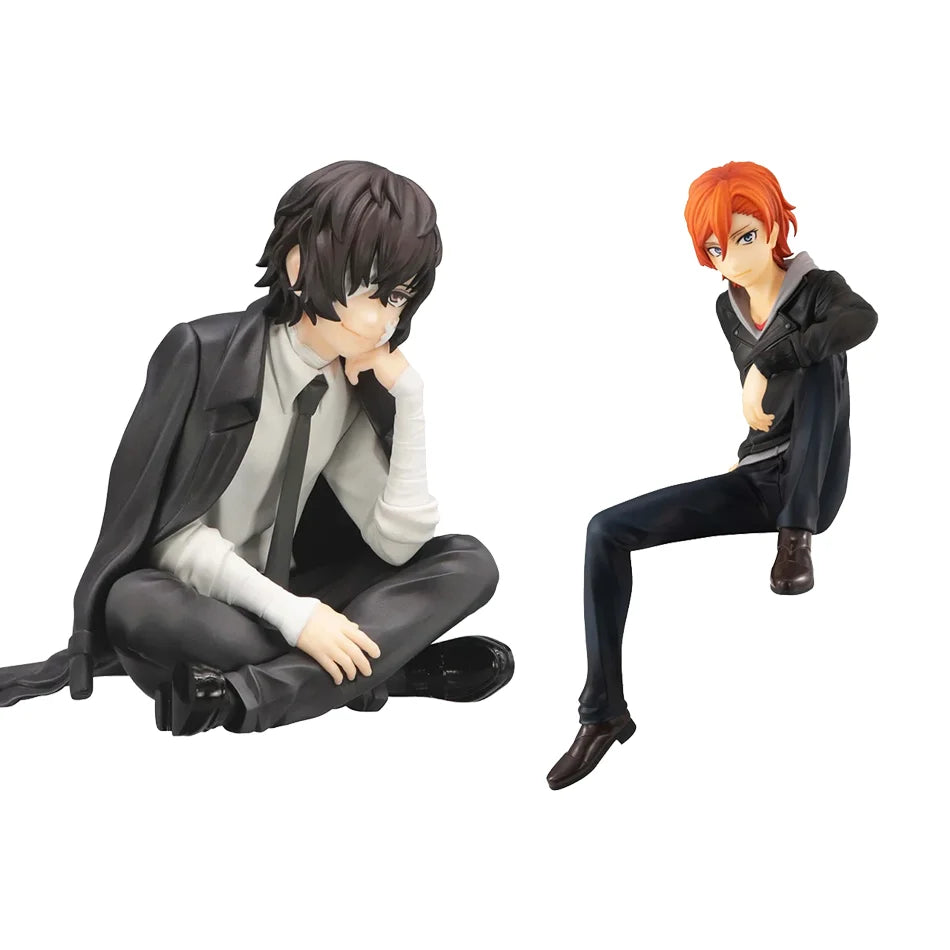 FuRyu Bungo Stray Dogs 12cm Dazai Osamu Noodles Press Figure Japanese Cartoon Figurines Collection Cute Toys