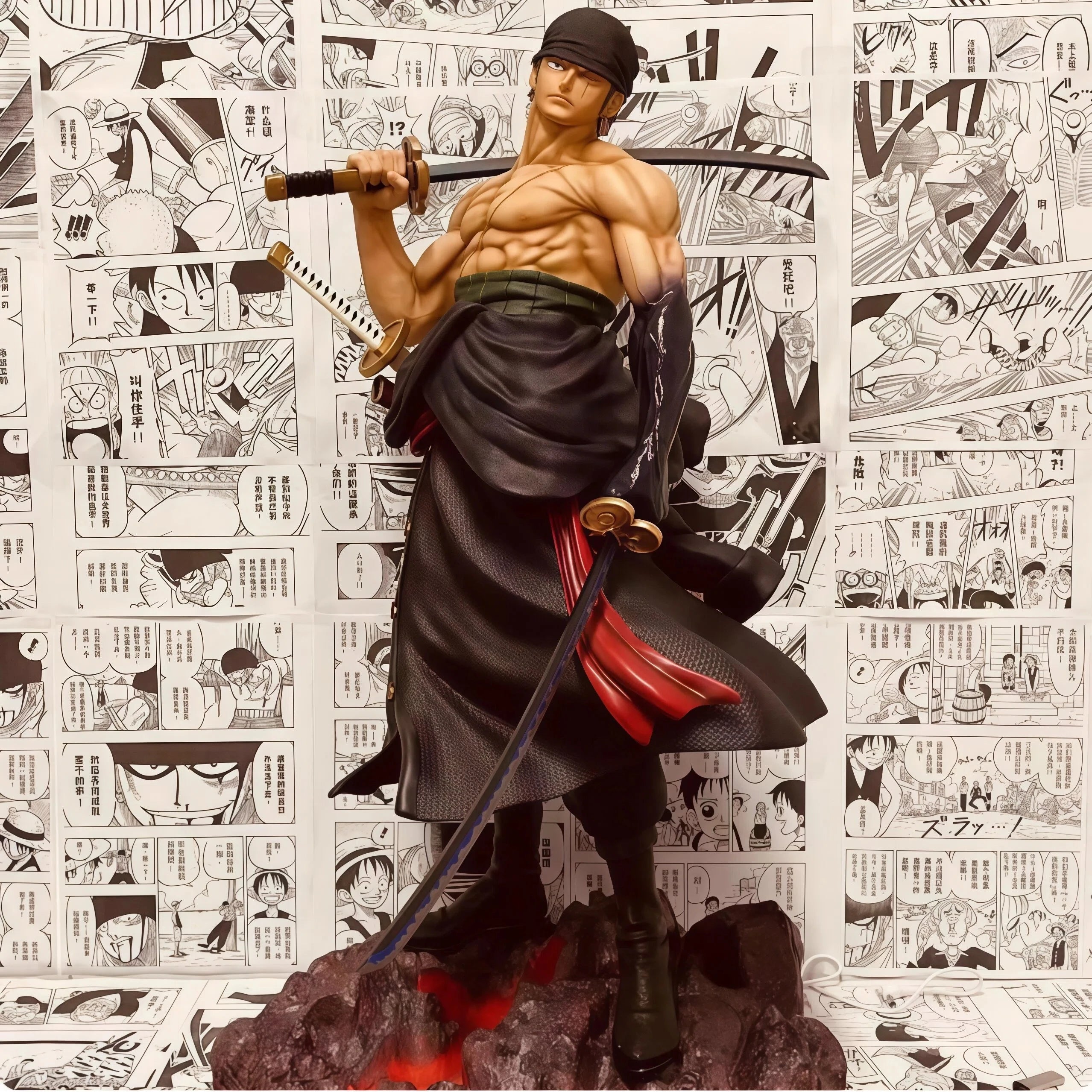 In Stock One Piece 73cm Roronoa Zoro&70cm Goose Step Luffy&70cm Dream Ace Super Large Figure Popular Anime Characters Fan Gift