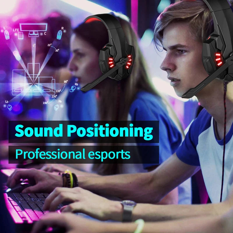 A7 Headphones Wired Gaming Headset Earphones Music For computer With Mic Headset Stereo SVirtual Surround Bass LED Light Gamer