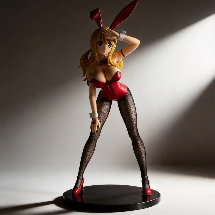Fairy Tail Lucy Bunny Girl Anime Figure 2D Beautiful Girl Desktop Ornament Collectible Decoration Model