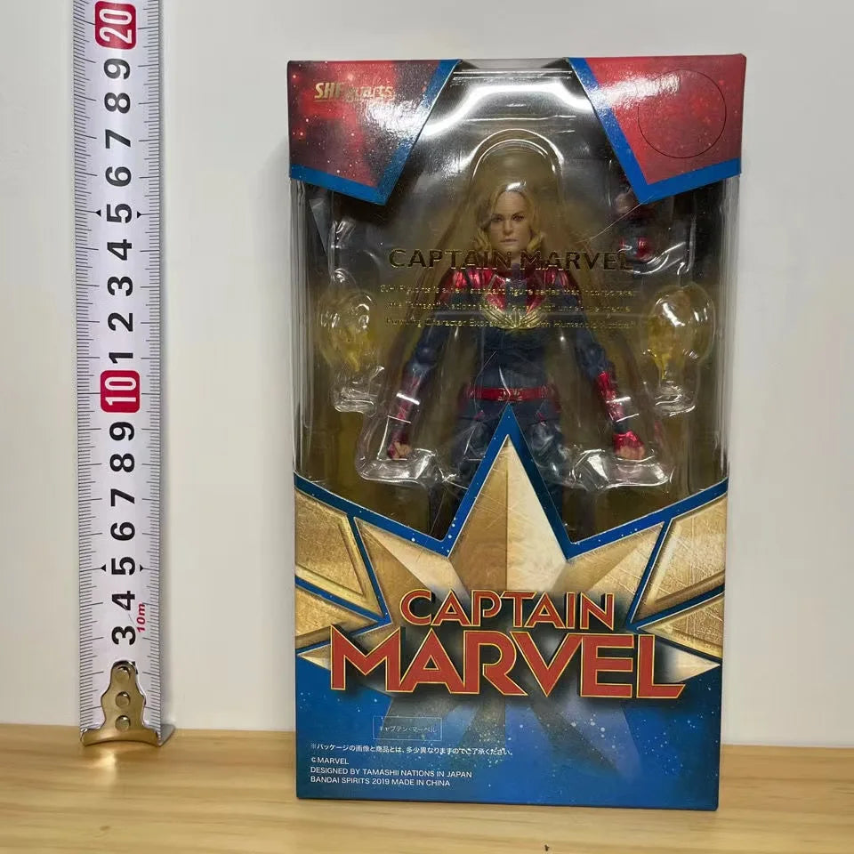 15cm Marvel Super-Heroes Anime Figure Series Captain Marvel SHF Action Figure Statue Pvc Model Dolls Collect Ornaments Gift Toys
