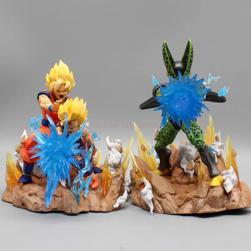 Dragon Ball Z Son Goku Gohan And Cell Anime Figures Super Saiyan Action Figurine Pvc Statue Model Doll Decoration Desk Toy Gifts