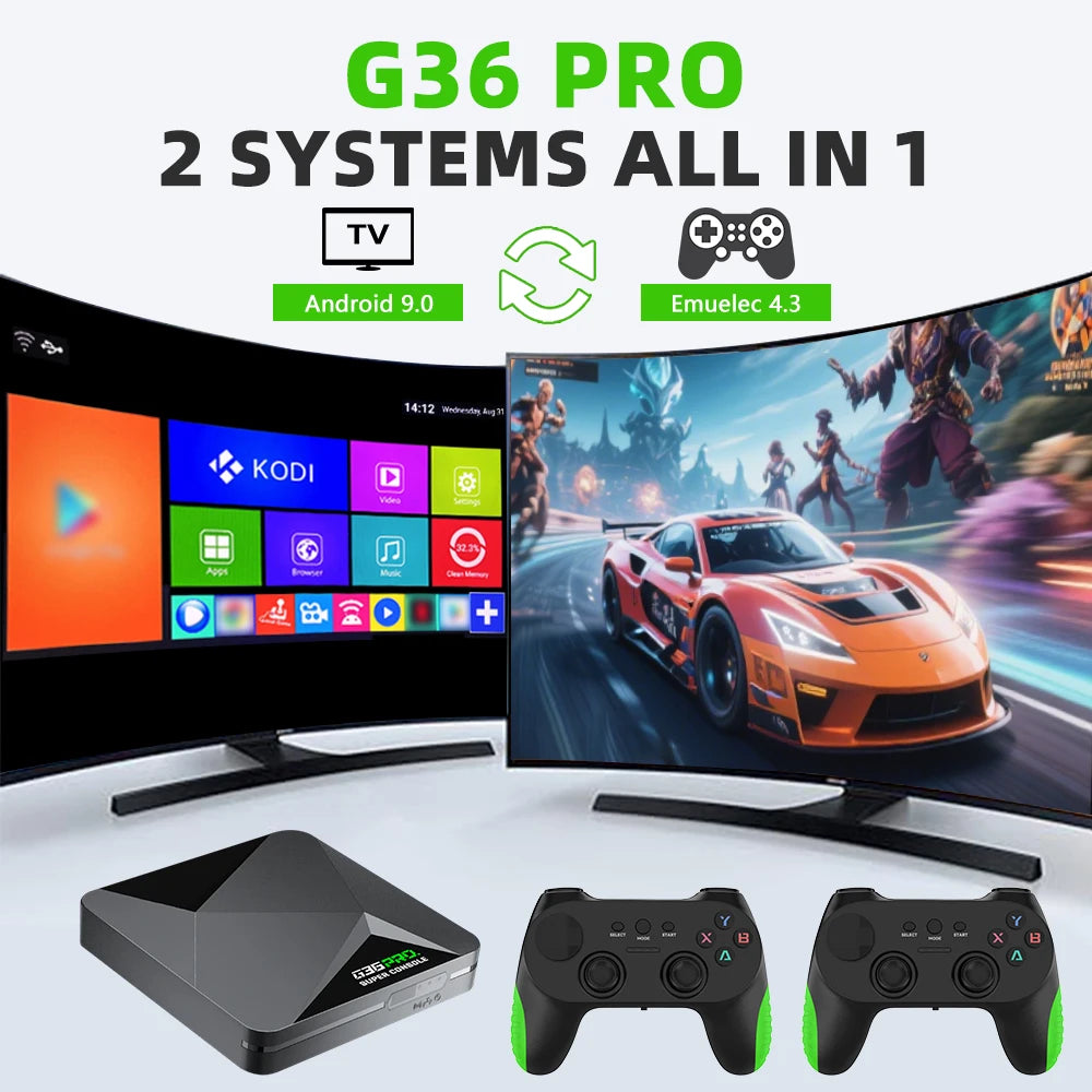 Super Console G36 Pro Retro-Videospielkonsole mit 120.000 Videospielen für PS1/GBA/MD/CPS mit Gamepad-Geschenkbox für Kinder