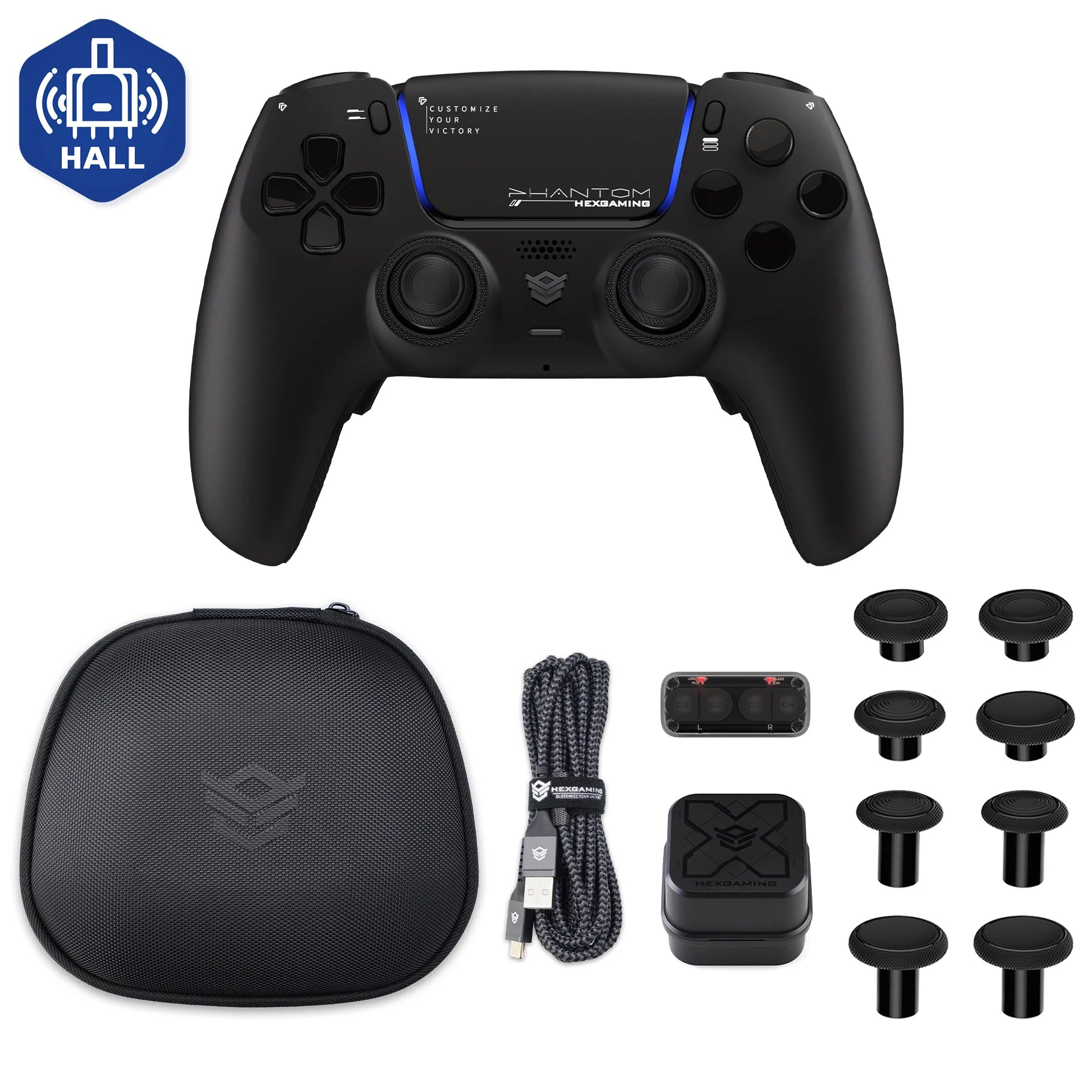 HEXGMING PHANTOM wireless controller Bluetooth Hall joystick game controller compatible with PS5 Elite   PC computer Steam
