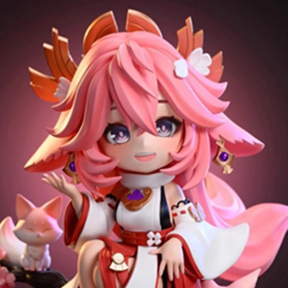 16CM Anime Game Genshin Yae Miko Figure Q version cute model toy gift collection Action Figure PVC Doll