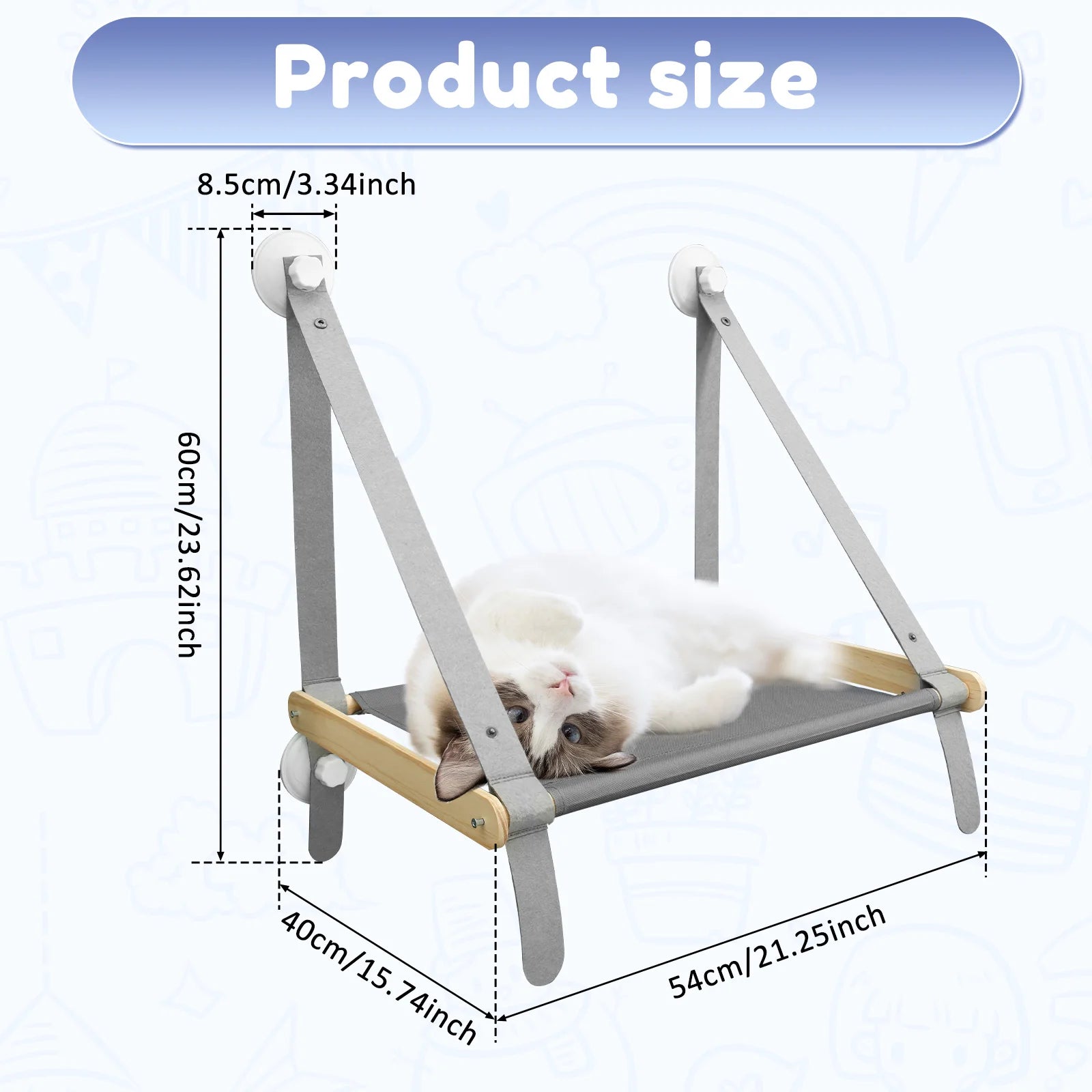 Foldable Cat Hanging Bed Window Suction Cups Pet Hammock Aerial House Kitten Climbing Seat Comfortable Pet Accessories