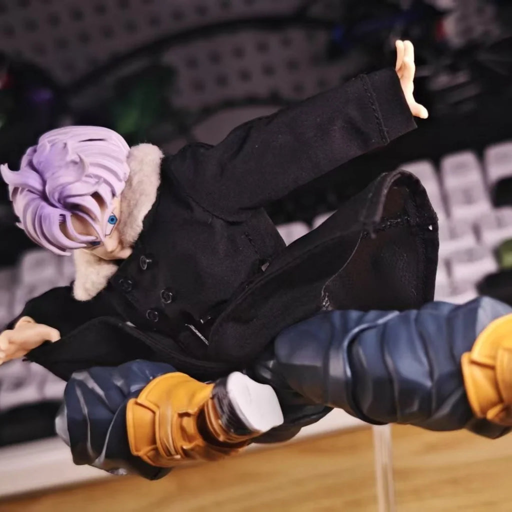 Dragon Ball Shf Anime Handmade clothes Torankusu Coat windbreaker fur Built In Iron Wire Is Suitable for 1/12 Toy