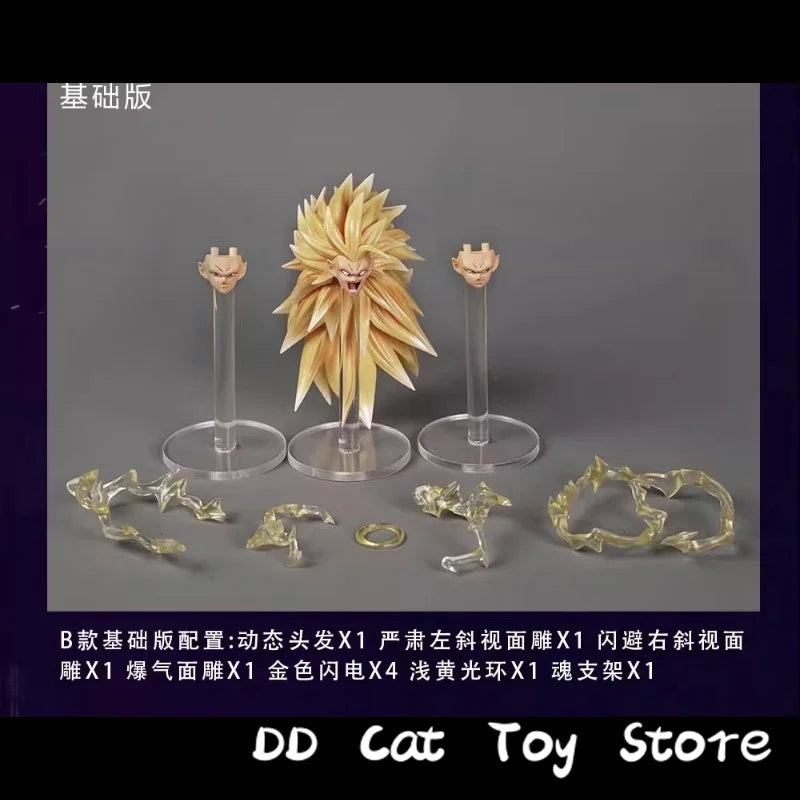 In Stock SSW Studio Dragon Ball Son Goku Head Sculpture Special Effect Super Saiya Ssj3 Action Figure Model Toy Applicable SHF
