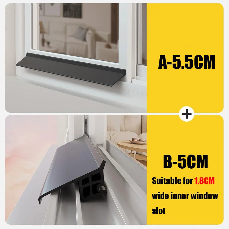 waterproof baffle rainproof water backflow sealing strip sill edge water guide plate aluminum sliding window water blocking Bar