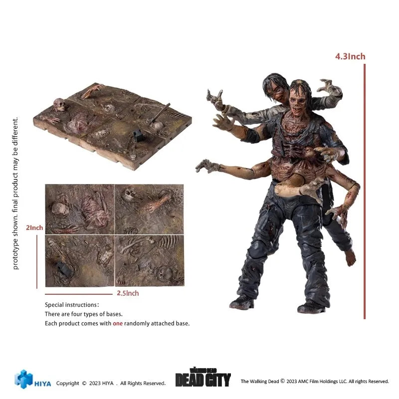 In Stock 1/18 Original HIYA 3.75inch Action Figure Exquisite Mini Series The Walking Dead Dead City Walker King Model Toy