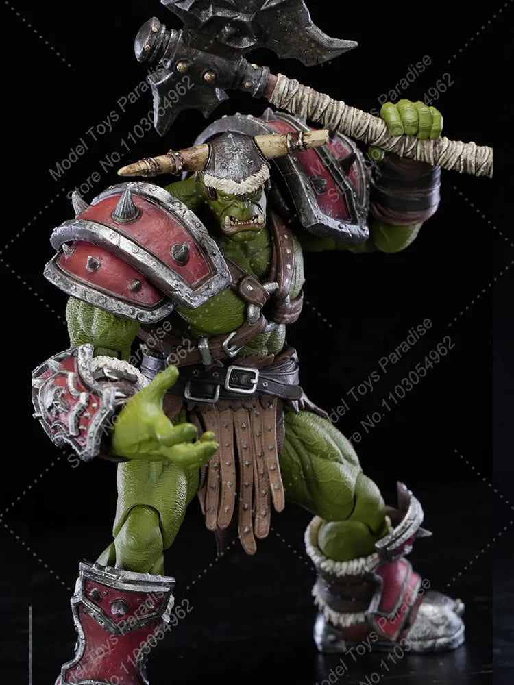 Memory toys 20.5cm Scale WOW Kagas Adventurer World Green Orc Mercenaries Captain Movable Soldier Action Figure Collectible Doll