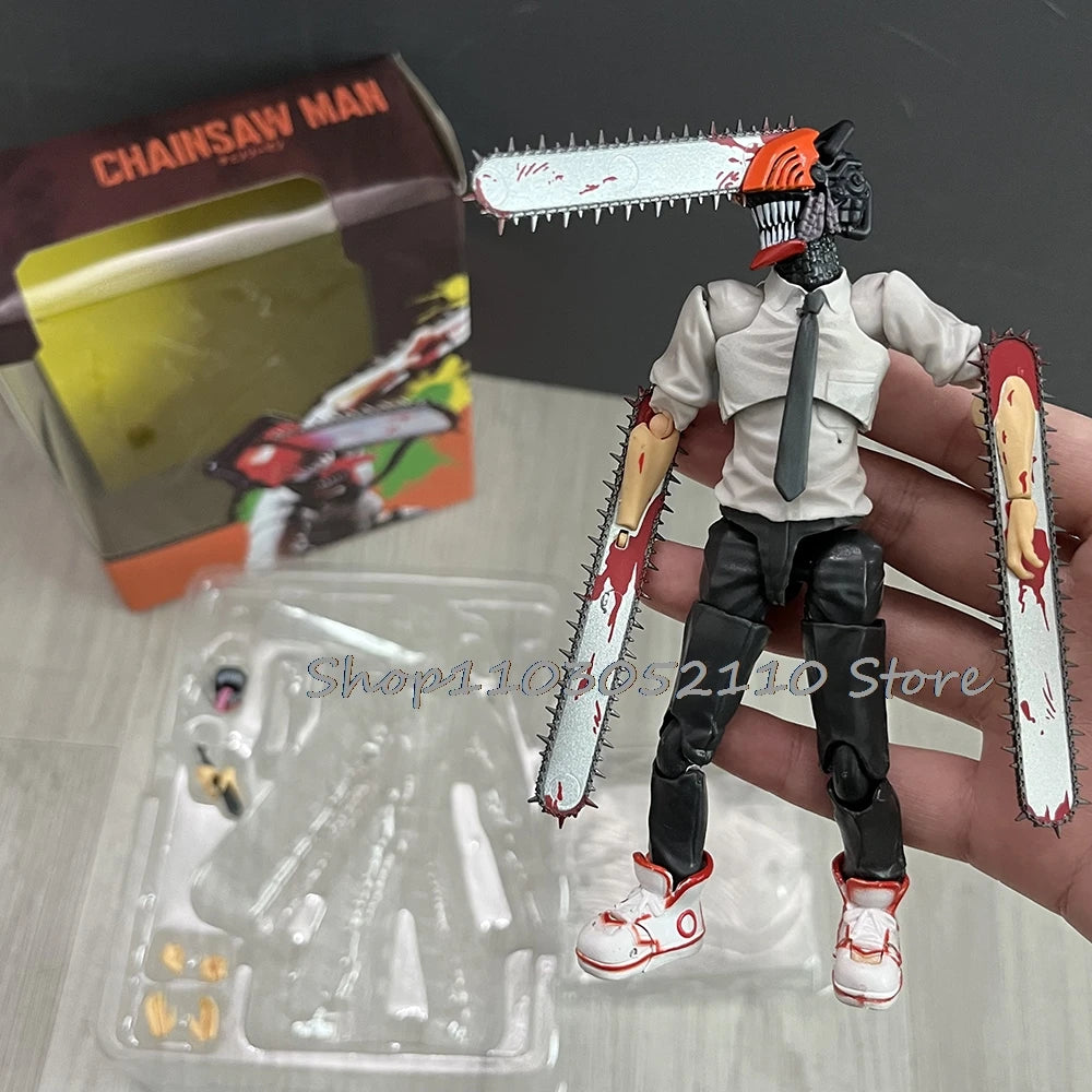 Figma 586 Chainsaw Man Action Figure SHF Denji Katana Man Anime Model Doll Statue Joint Movable Movie Toys Gifts