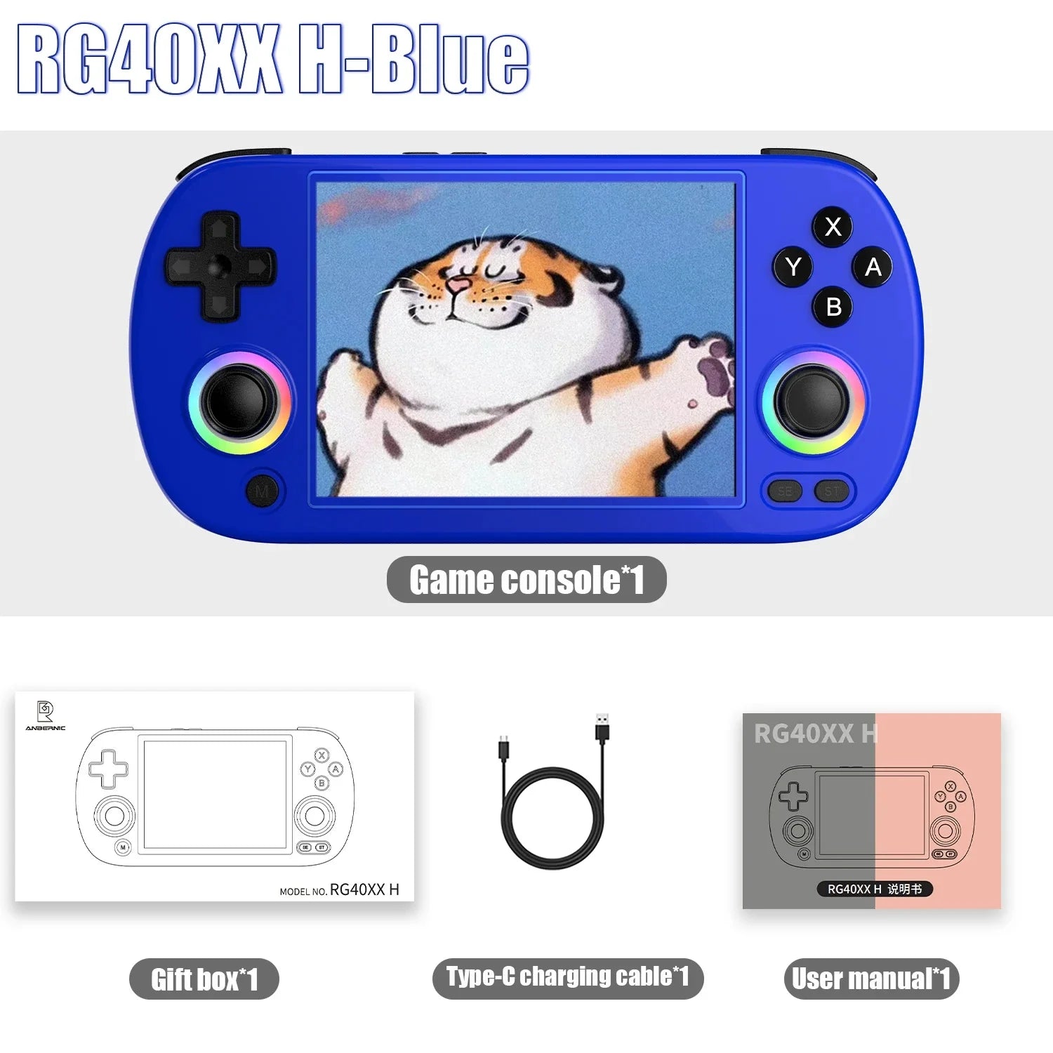 ANBERNIC RG40XX H RG 40XXH Retro Handheld Game Console Video Game Console 256G PSP Games 4.0-inch IPS Screen Linux System Gifts