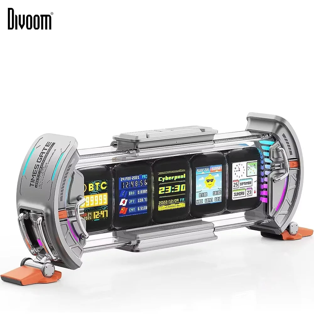 Divoom Times Gate Gaming-Raum-Setup, Digitaluhr mit intelligenter APP-Steuerung, WiFi-Verbindung, RGB-LED-Anzeige, Bürodekor Cyberpunk