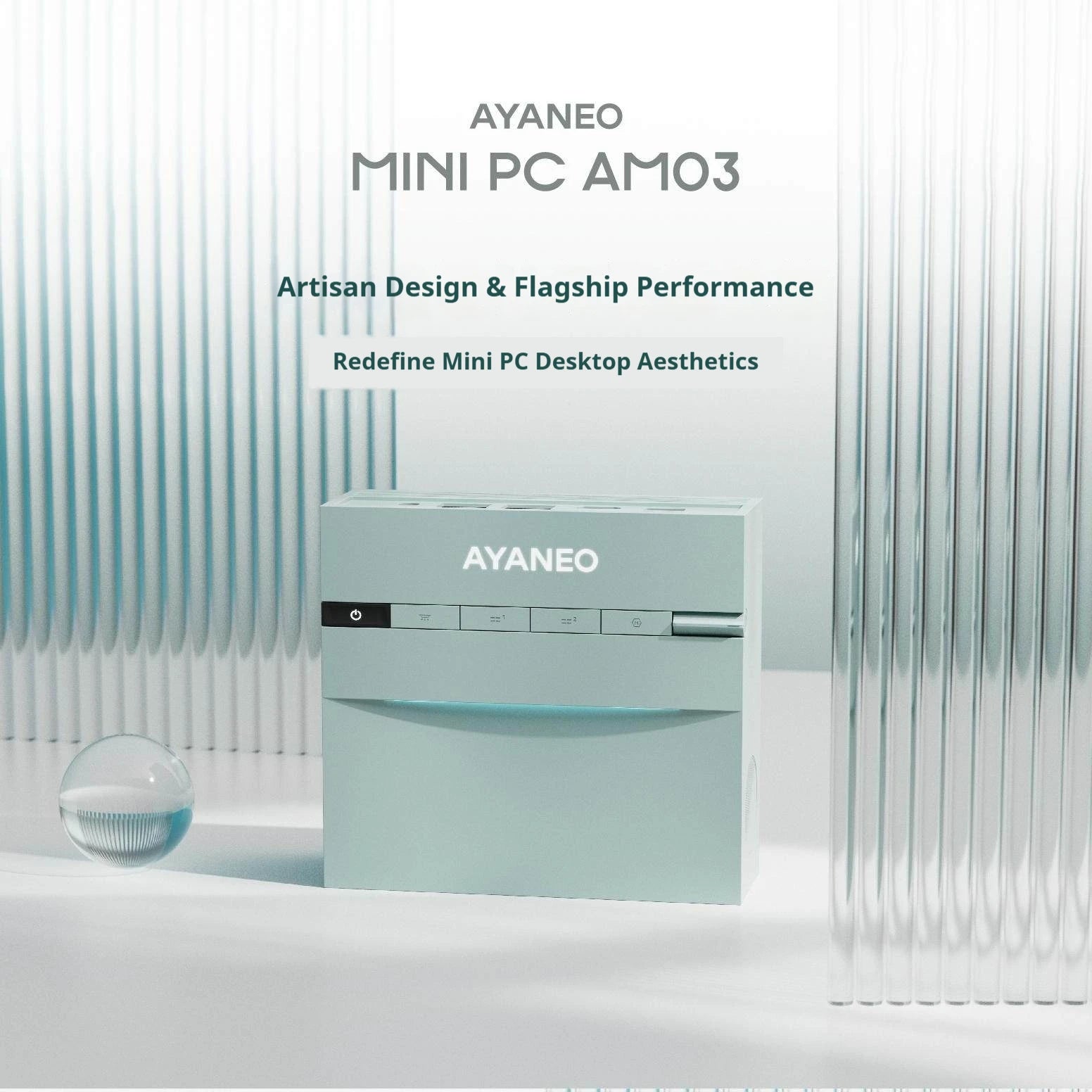 In stock AYANEO AM03 Mini PC Intel i9 12900H Retro Style Office Gaming Desktop Computer with Front USB-C USB-A 3.5mm Ports