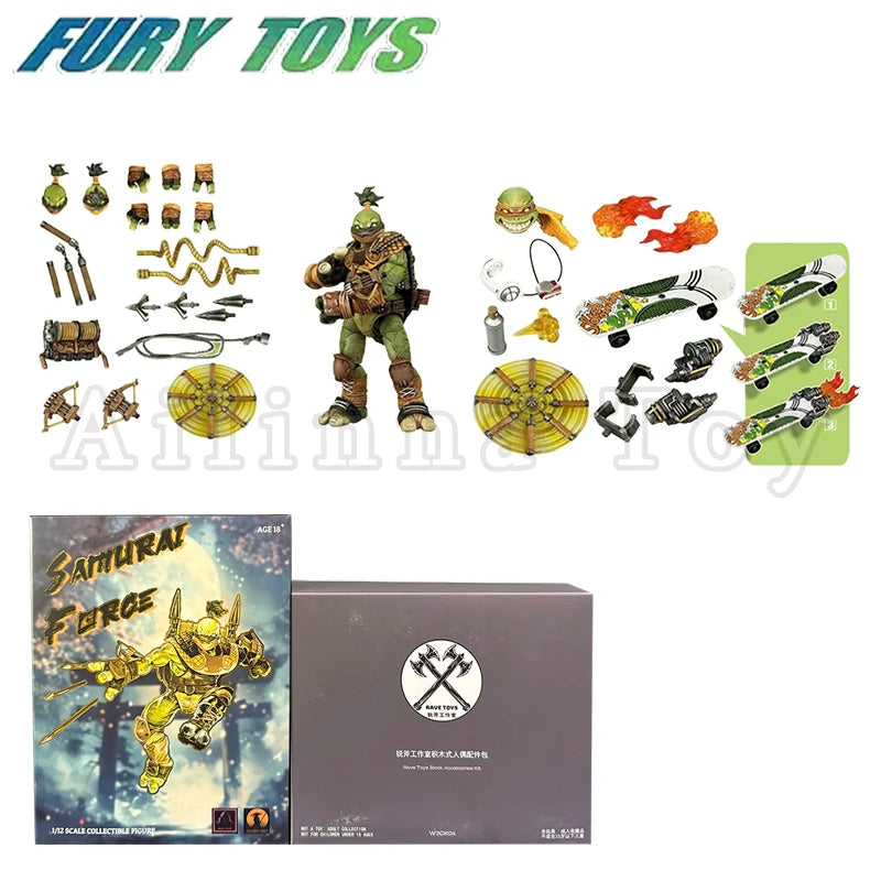 Fury Toys 1/12 5inches Action Figure Wave 3 Rage Samurai Force Turtle Summer Anime Model