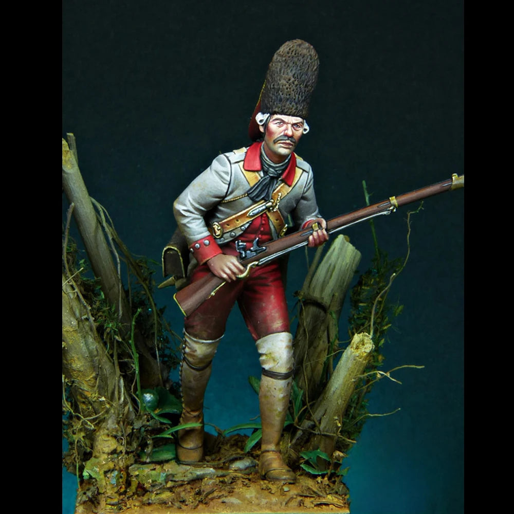 Resin Model figure, GK, 1/24 Spanish Grenadier Regimiento Zamora, Pensacola, 1781, Unassembled and unpainted kit