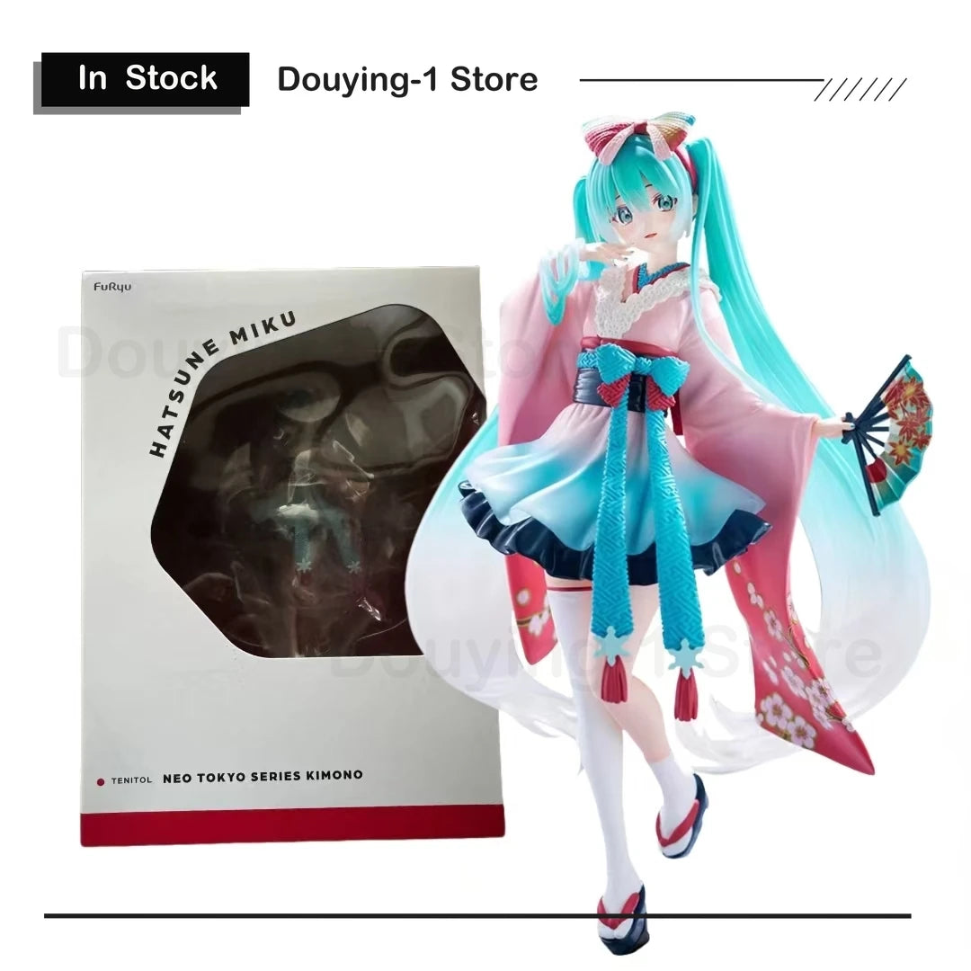 In Stock Original FuRyu TENITOL VOCALOID Hatsune Miku Tokyo Kimono Ver.  Action Figures Anime Collection Model