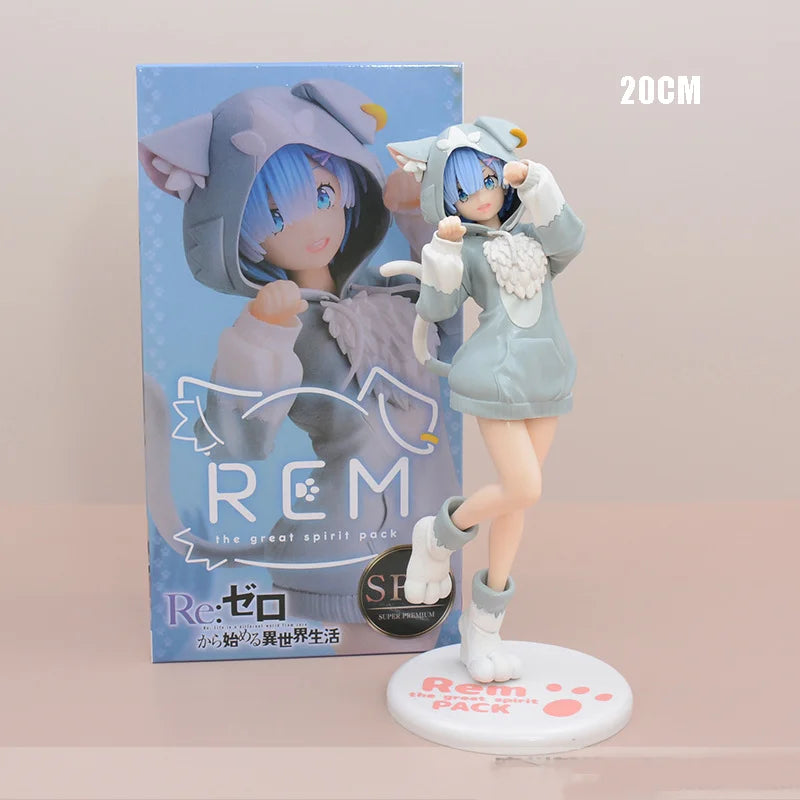 Anime Re:Zero kara Hajimeru Isekai Seikatsu Rem Figur Modell Ram Puck Start Kleider PVC Emilia Sammlung Geschenk Spielzeug