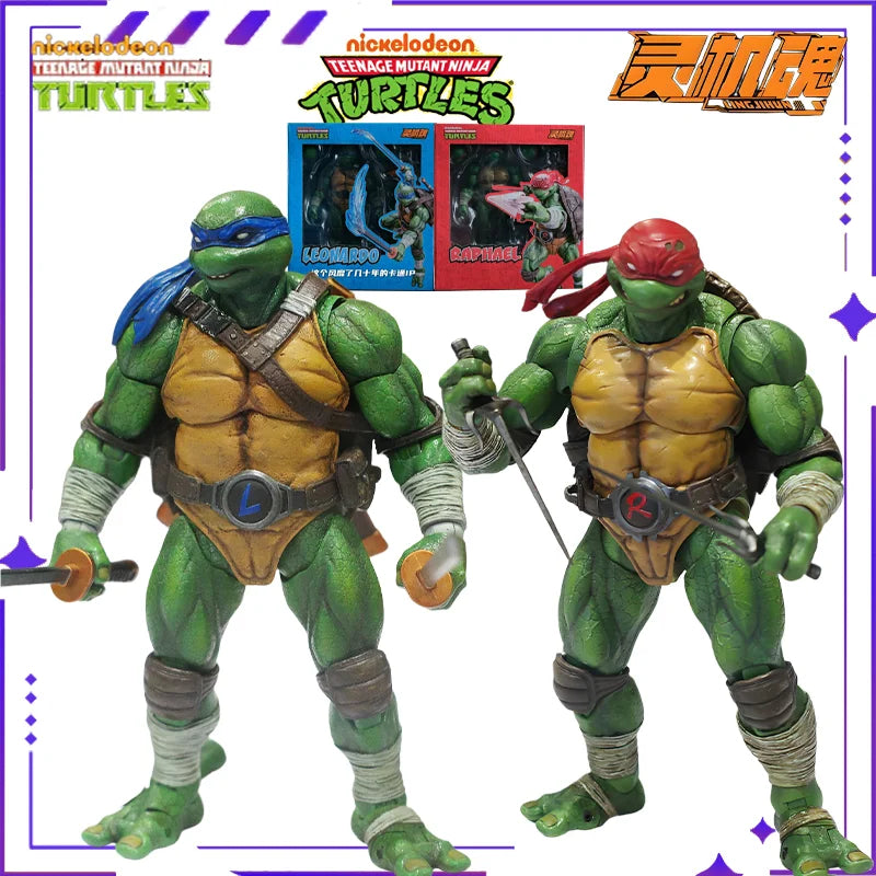 Lingjihun Original New Product Ninja Turtles Raphael Michelangelo Anime Finished Product Movable Doll Model Toy Handmade inStock
