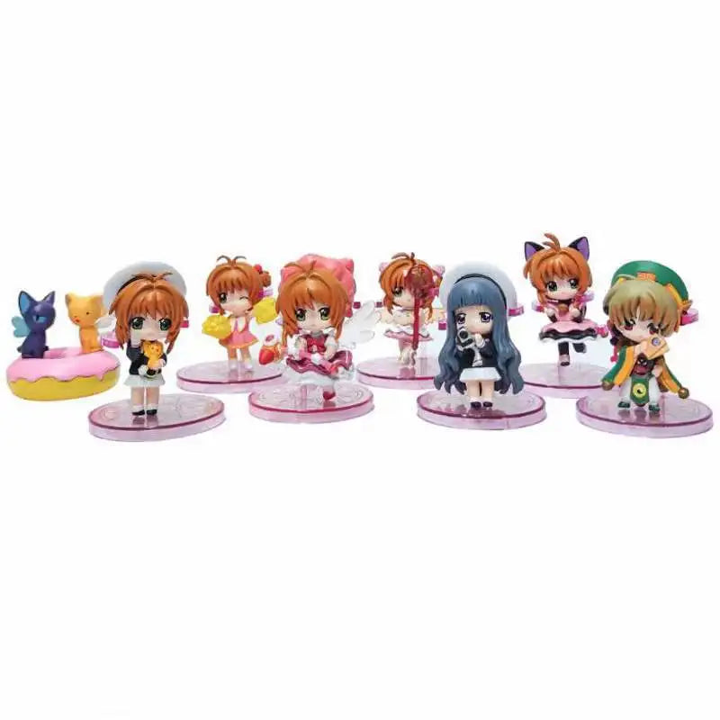 8-teiliges Set Card Captor Sakura – Niedliche Vinyl-Actionfiguren-Sammlung – Animationsmodell-Spielzeug