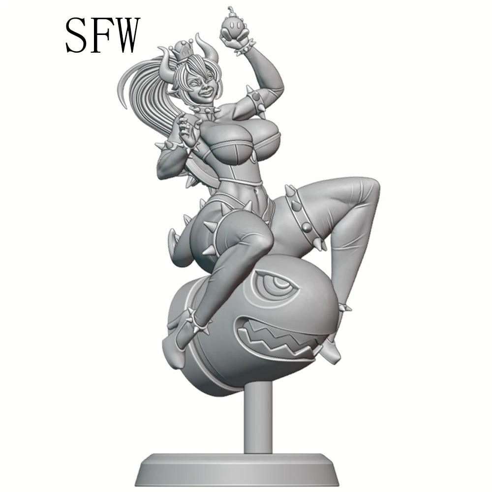 1/24 NSFW Horned Crown Demon‑Style Lady Figure 3D Printed Resin Statue Toy Miniature Model DIY Unpainted Unassembled Garage Kit