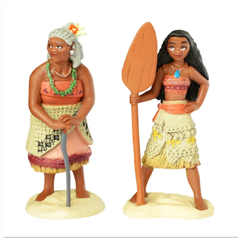 10pcs/set Disney Movie Moana Princess Figure Cartoon GK Model Statue Decoration PVC Collection Figurine Children Toys Tide Play