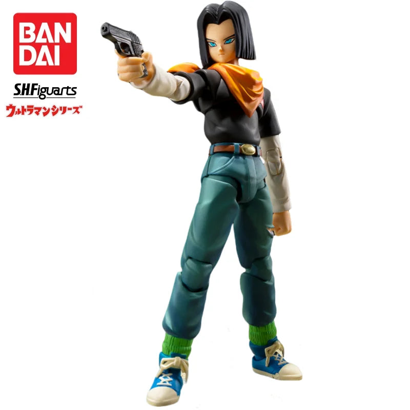 In Stock Bandai S H Figuarts Original Dragon Ball Android 17 Doll Brand New Boxed Action Figure Anime Characters Model Garage