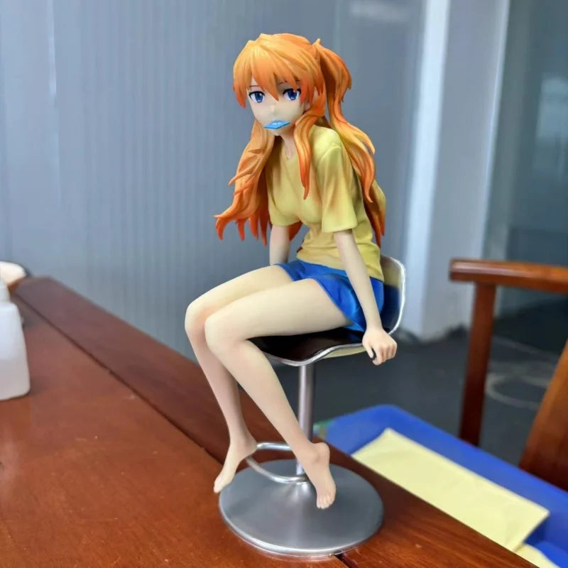 New Asuka  Anime  Action Figure Model Sitting Posture Desktop Decor Gk Statue Dolls Figures Collect Toy Gift