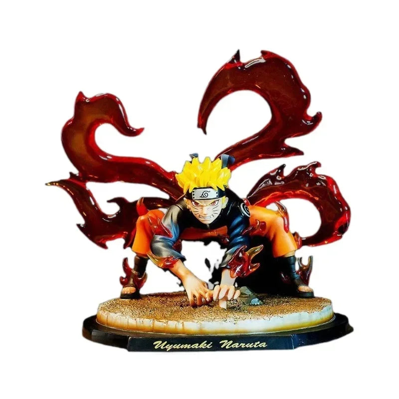 Hot Naruto Anime Figure Uzumaki Naruto Nine Tails 20cm Action Figures PVC Statue Kawaii Model Toy Doll Children Collection Gift