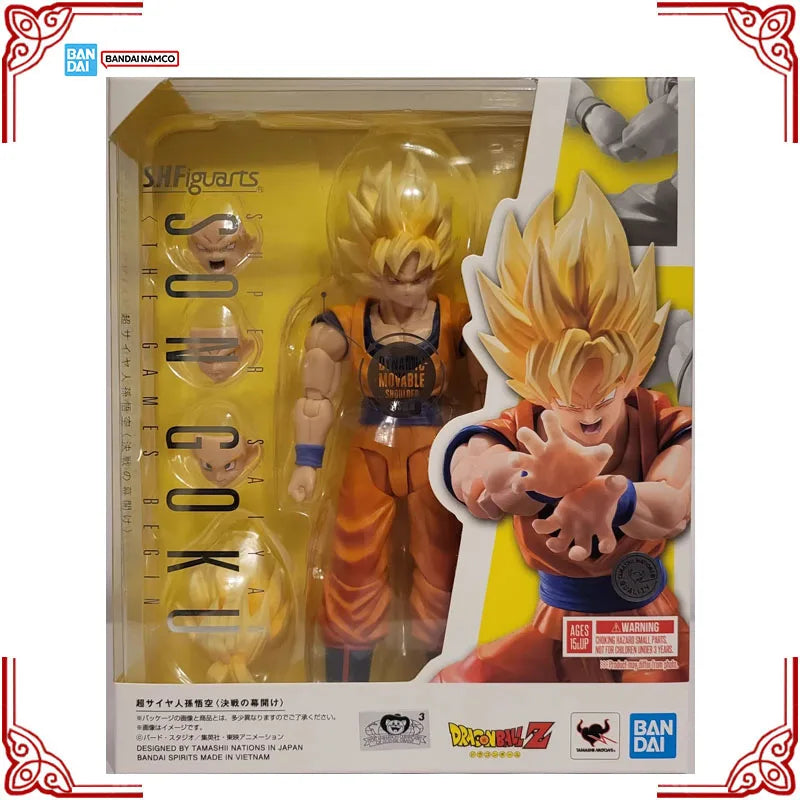 In Stock Genuine Bandai Dragon Ball Model Kit SHF Super Saiyan Son Goku The Games Begin Anime Action Figure Collection Model Toy