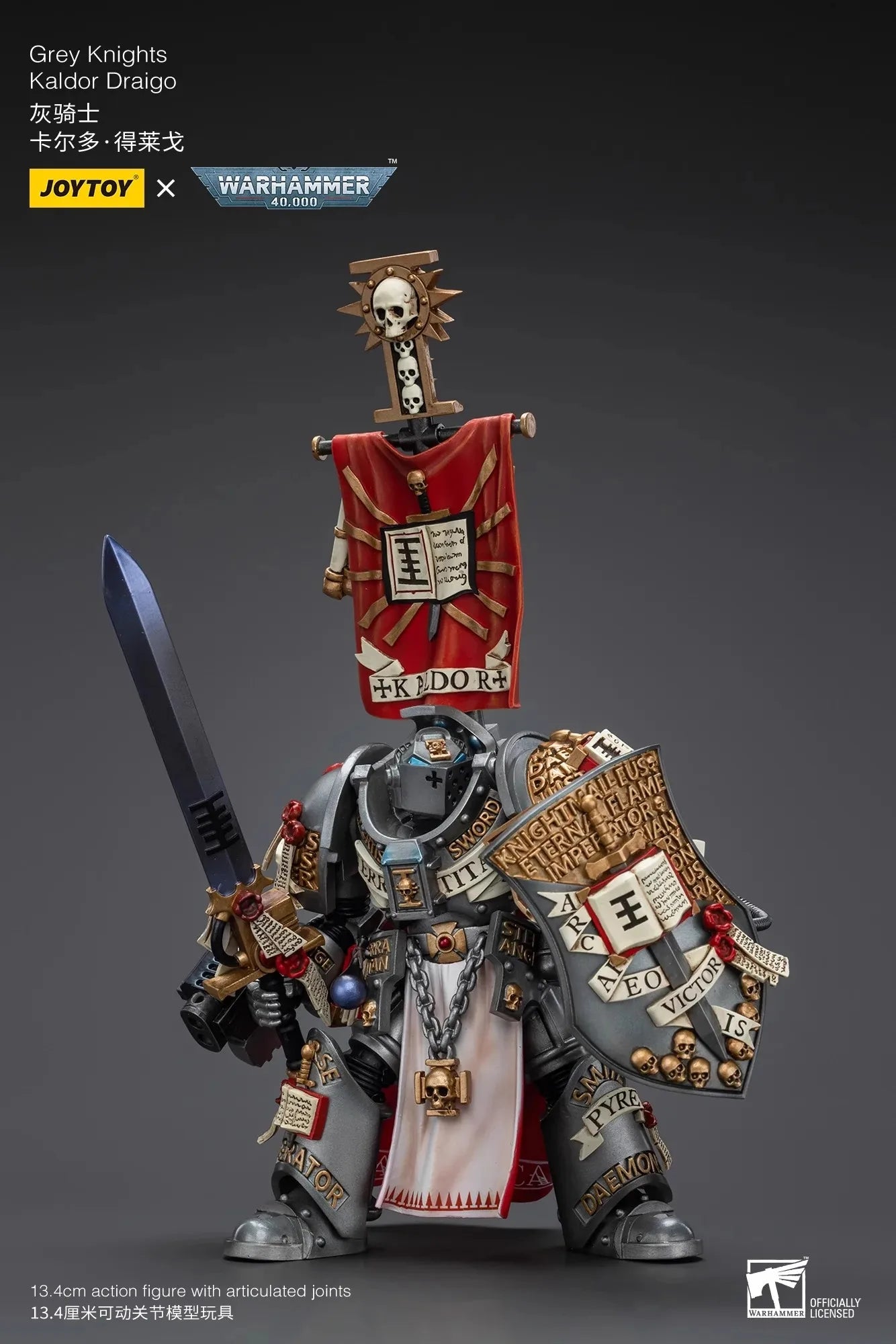 Joytoy Warhammer 1/18 Actionfiguren Grey Knights Kaldor Draigo Modell Toy Boy Geschenke 3,75 Zoll