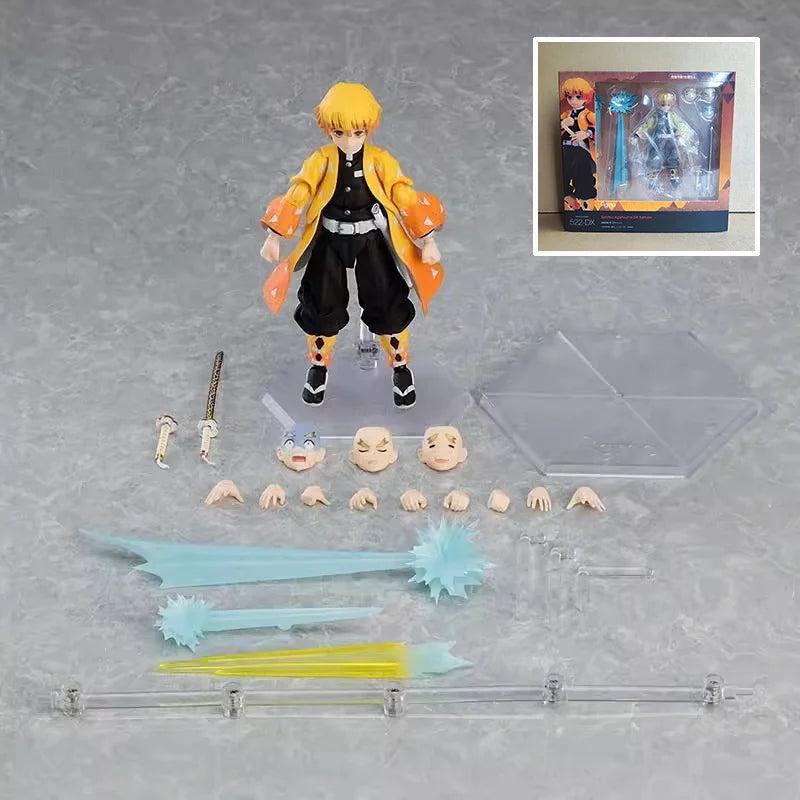 17cm Figma Demon Slayer Figure Kimetsu No Yaiba Rengoku Kyoujurou 553 Tanjirou 498 Kamado Nezuko Kamado 508 Agatsuma Zenitsu 522