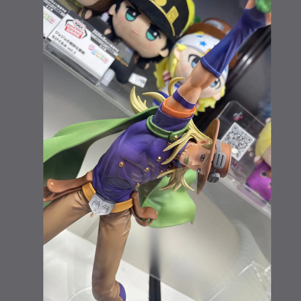 Original BANDAI Mometria Gyro Zeppeli Johnny Joestar JOJO Steel Ball Run Action Figure Toys PVC Model Collection