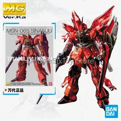 Anime Mobile Suit Gundam Unicorn BANDAI Original MG 1/100 MSN-06S Sinanju Ver.Ka Electroplated color Gunpla Assembly Model Toys