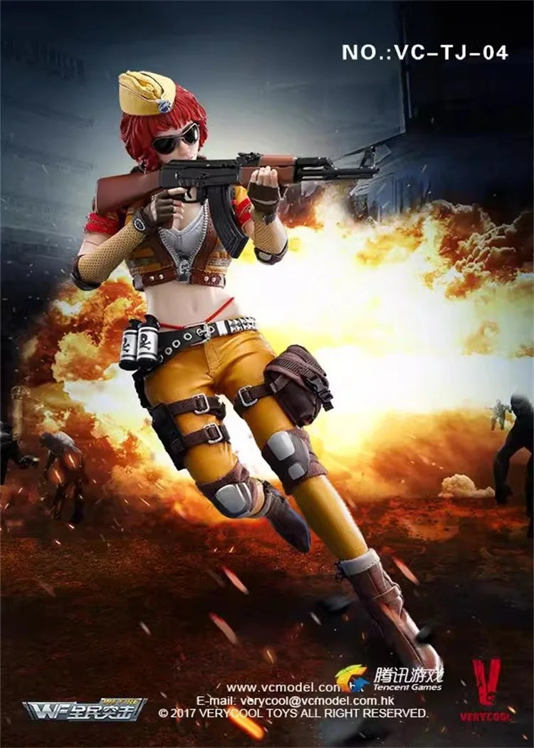 VERYCOOL VC-TJ-04 1/6 Soldier Female Mercenary Red Peach K Full Set 12'' Figure Model Toy In Stock