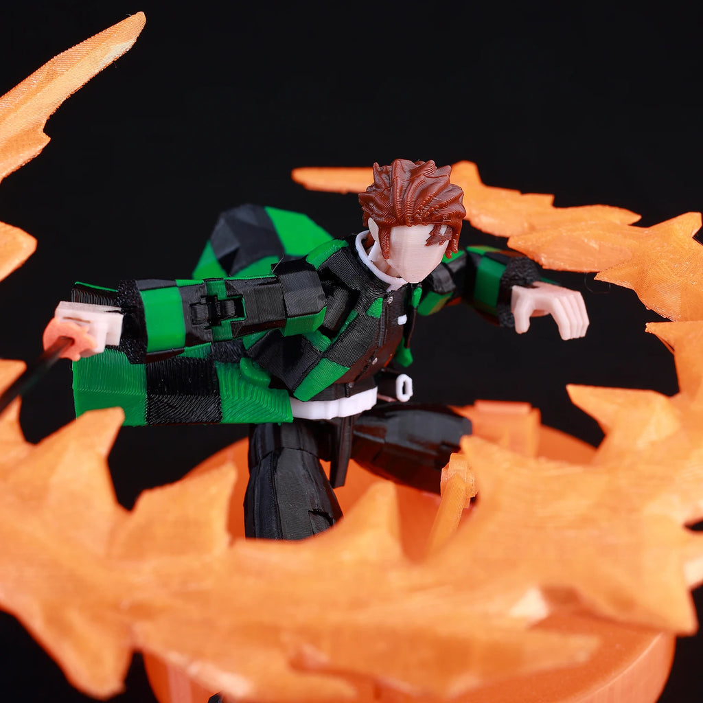 9L 3D-gedruckter Tanjiro Kamado Demon Slayer Lucky T13 Dummy 13 bewegliche Shapeshift-Actionfiguren Schaufensterpuppenspielzeug für Anime-Fans