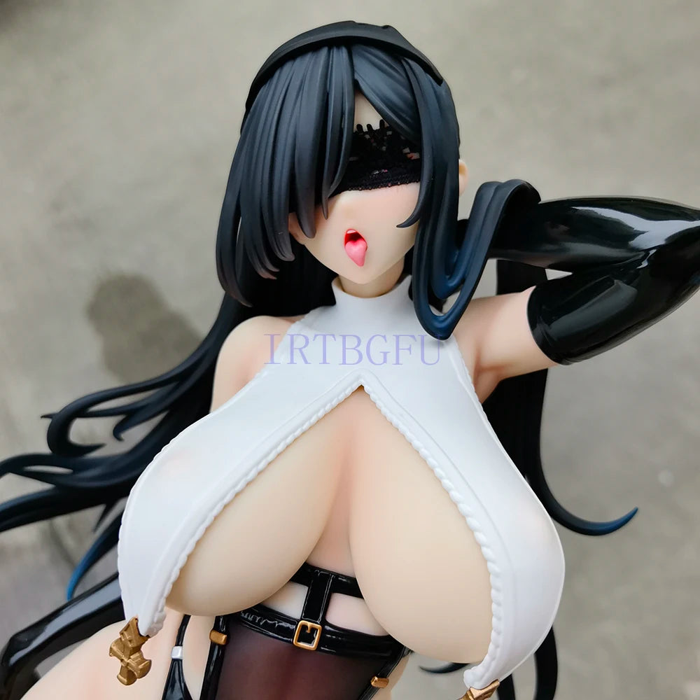 Original 45cm Black Nun BearPanda 1/4 Bunny Girl Ver Chinese Anime PVC Action Figure Toy Game Collectible Model Doll