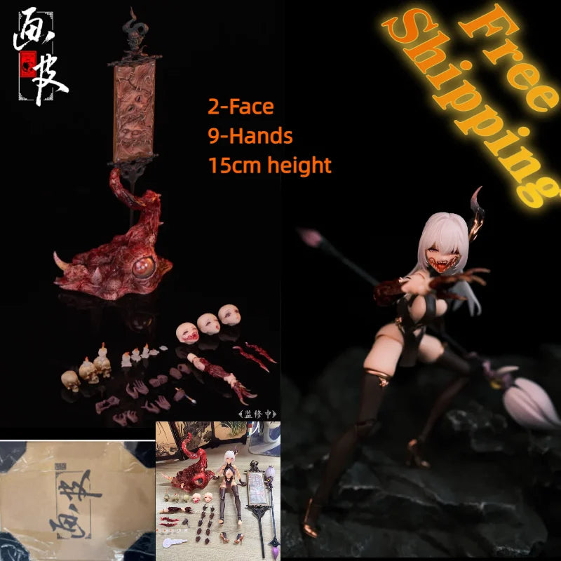 In Stock15cm Scale Action Figure Original Bearpanda Eiifox Huaxia Gods And Ghosts Painted Skin 1/12 Collectible Model Toy Gift