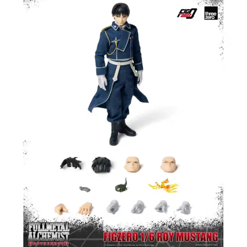 Original Threezero 3A Fullmetal Alchemist Alphonse Edward Elric Roy Mustang 1/6 Action Figure BROTHERHOOD Doll Joint Mibile Toy