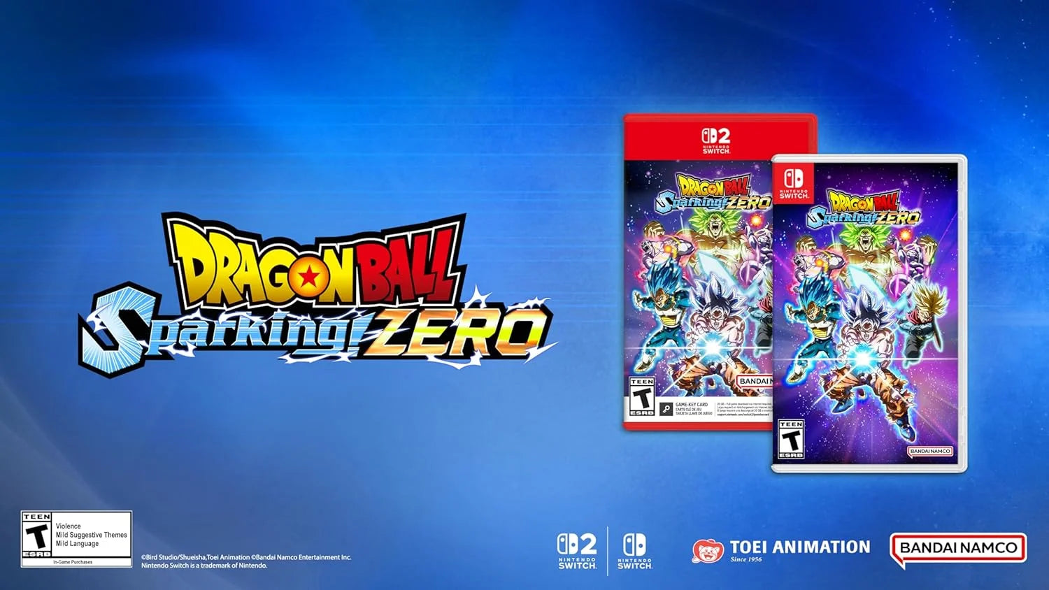 DRAGON BALL: SPARKING! ZERO- Nintendo Switch 2 Game Card Games Cartridge Physical Card support TV Tabletop Handheld Modes