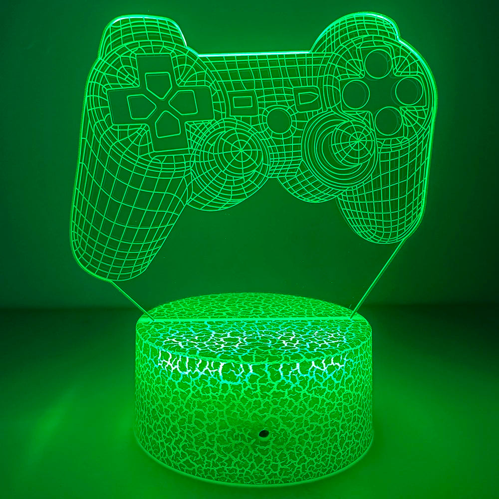 Do Not Disturb Gamer at Work Night Light 16 Colors Changing Gamepad 3D Illusion Lamp For Playstation4 For Men Teenagers and Kids