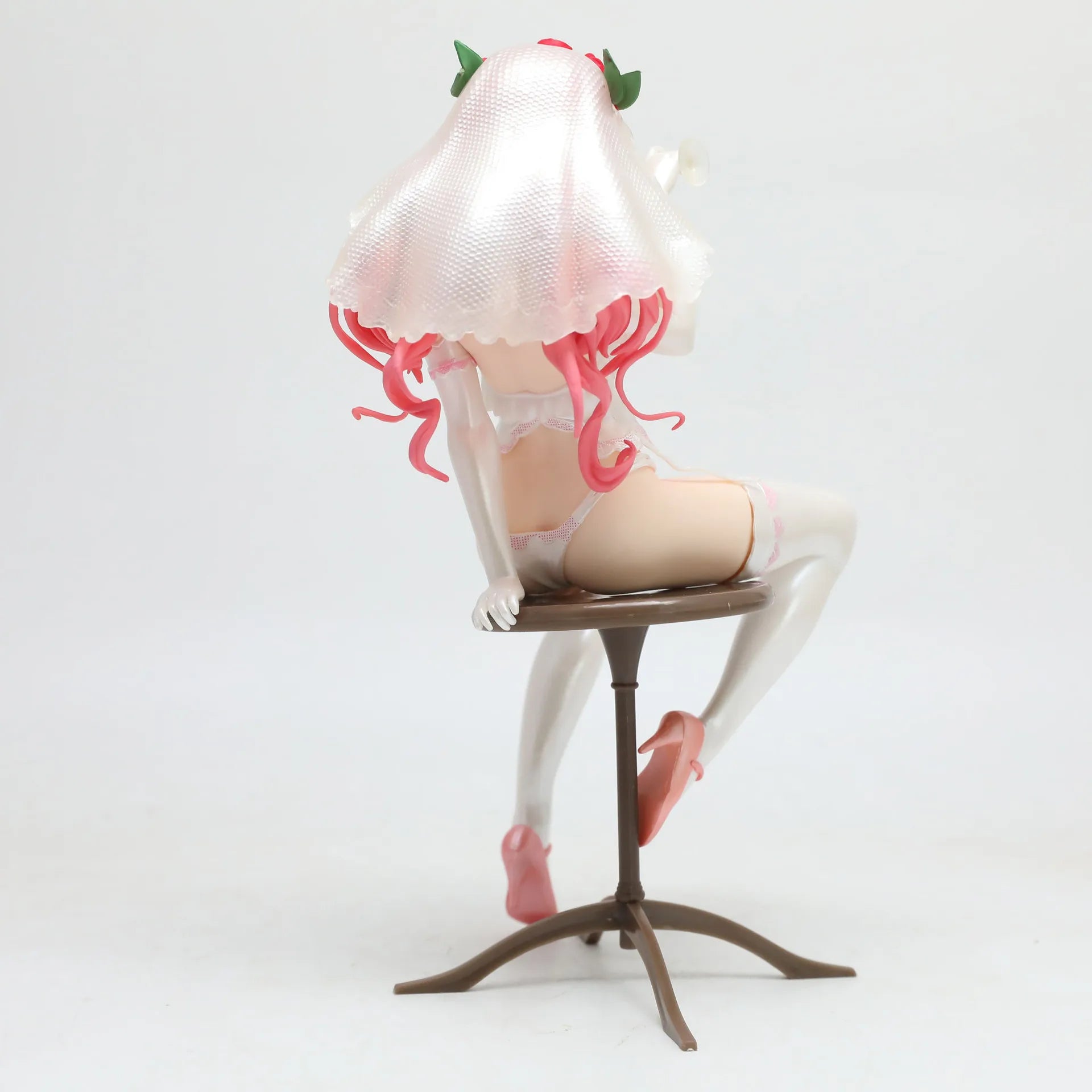 Anime Figure Pink Hair Bride Wedding Rose Veil Pvc Collectible Statue Doll Desktop Ornament Computer Case Decoration Adult Gift
