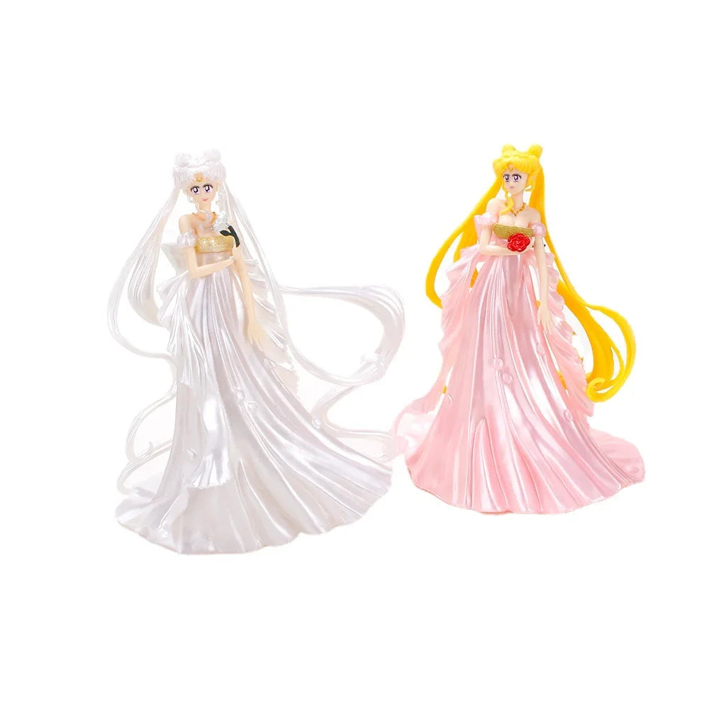 Sailor Moon Anime Actionfiguren 14CM Tsukino Usagi Hochzeitskleid PVC Modell Spielzeug Puppe Kuchen Sammlerstück Dekoration Kinder Geschenke