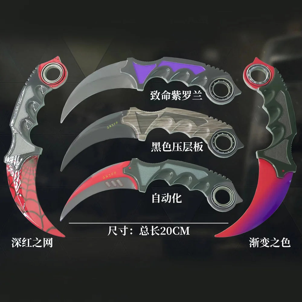 18 см игрален брояч, въртящ се, периферен, метален, модел, пурпурна мрежа/черна ламинирана дъска/градиентен цвят, нож с нокът, безопасен за играчки